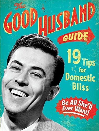 Book cover: "The Good Husband Guide" with a smiling man’s portrait.