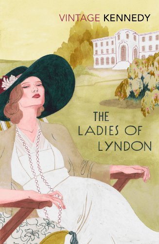 Book cover: illustrated woman in hat, mansion background, text “Ladies of Lyndon”.