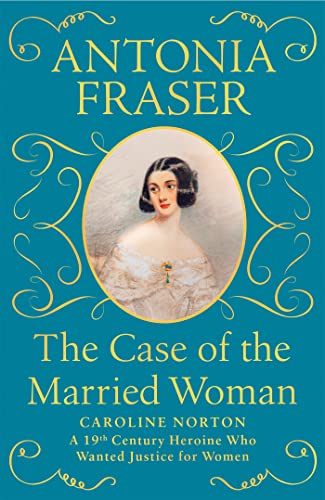 Book cover: portrait of a woman in a white dress, teal background.