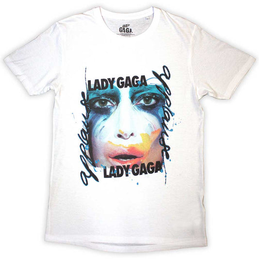 Medium t-shirt featuring Lady Gaga’s Artpop album facepaint design.