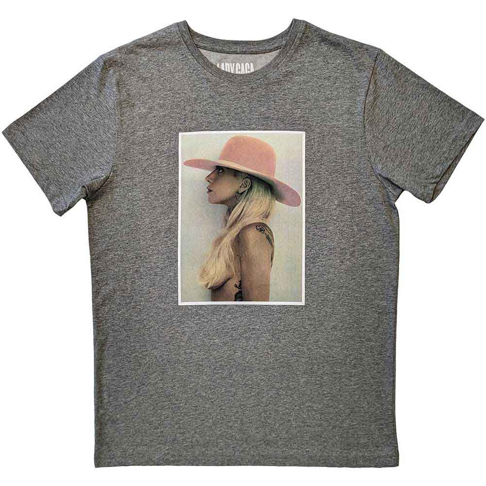 Pink hat graphic of Lady Gaga on a black unisex t-shirt, size XX-Large.