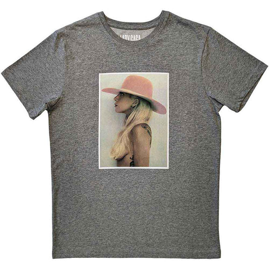 Pink hat graphic of Lady Gaga on a black unisex t-shirt, size XX-Large.