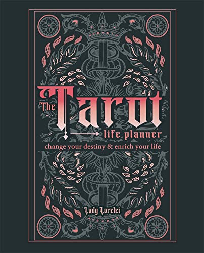 Red Tarot Life Planner cover with ornate floral and crown design.