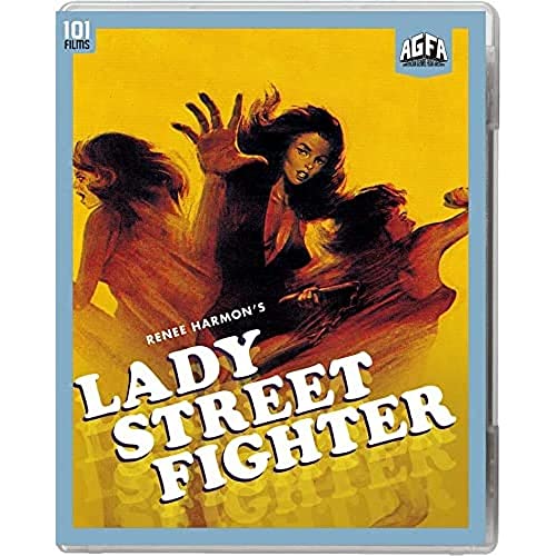 Blu-ray cover for "Lady Street Fighter" featuring a woman in a fighting pose.