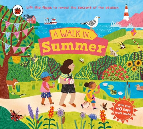 Colorful illustrated children’s book cover depicting a family walk in summer.