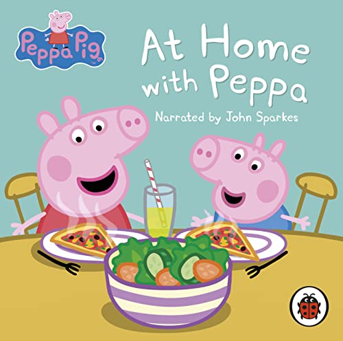Peppa Pig book cover featuring Peppa and George at a mealtime setting.