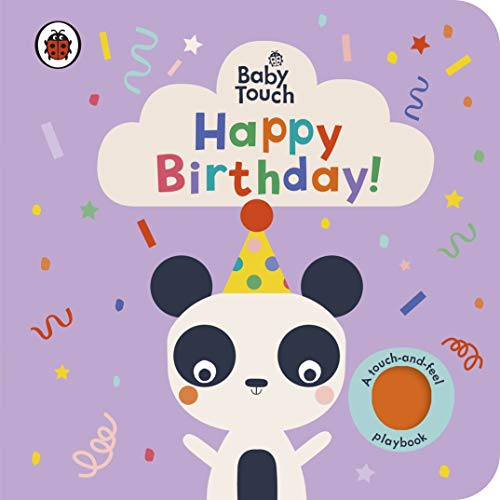 Purple board book cover with a panda wearing a party hat.