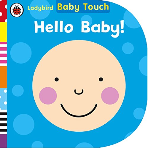 Blue board book cover with a large, smiling baby face and polka dot pattern.