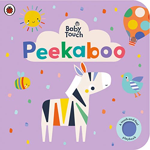 Baby Touch: Peekaboo" book cover with zebra, sun, balloon, and bee.