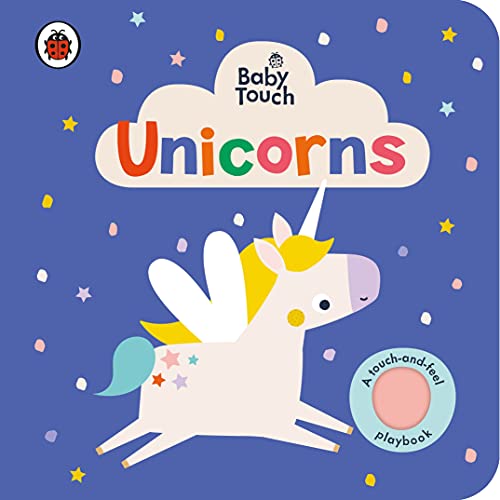 Board book cover with a cartoon unicorn and colorful stars.
