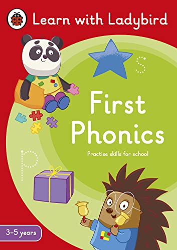 Book cover with a panda, hedgehog, star, and gift on a red background.