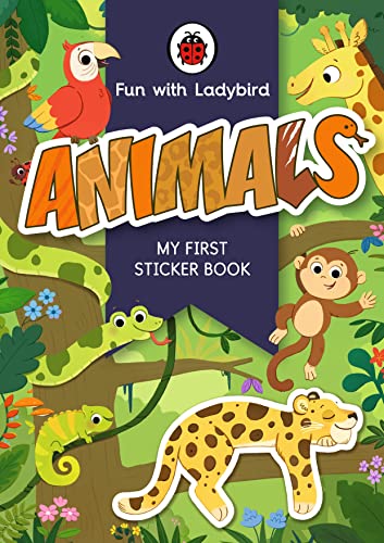 Ladybird sticker book cover with colorful animal illustrations.
