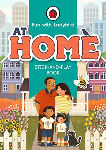 Ladybird stick-and-play book cover with a family and city background.