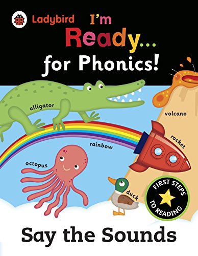 Ladybird phonics book cover with colorful illustrations of animals and objects.