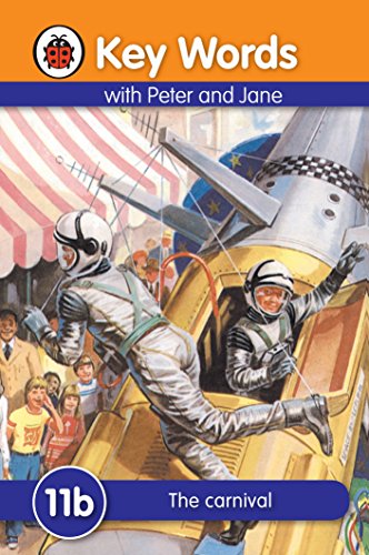 Book cover: astronauts in a rocket at a carnival.