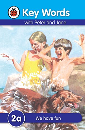 Children and a dog splash in the sea on a book cover.