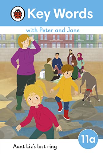 Children’s book cover depicting people on a beach, searching for something.
