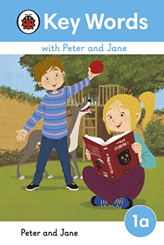 Book cover illustration showing a boy holding a ball, a girl reading, and dog.