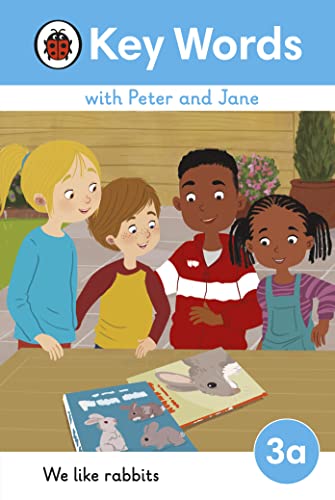 Book cover: children looking at a rabbit and a book.