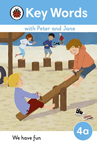 Children playing on a seesaw and stepping stones, book cover.