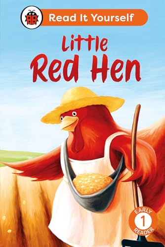 Book cover: red hen with straw hat and grain, level 1 reader.