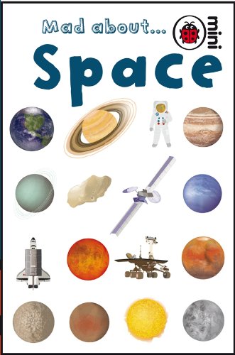 Book cover with planets, a spaceship, and an astronaut illustration.