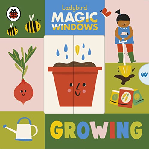 Ladybird book cover: "Magic Windows: Growing" with a child gardening.