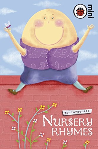 Humpty Dumpty sitting on a brick wall on the cover of a nursery rhyme book.