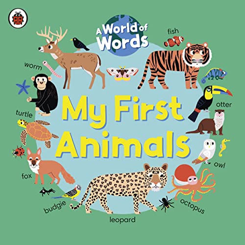 Book cover with colorful illustrations of various animals and their names.