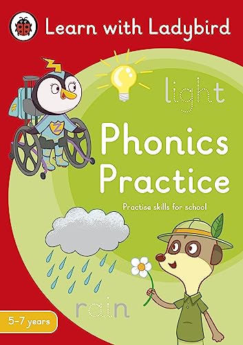 Ladybird phonics activity book cover with penguin, meerkat, and weather illustrations.