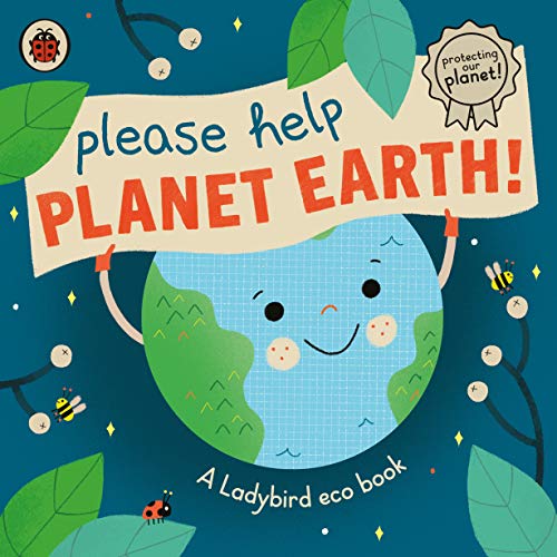 Ladybird eco book cover with a smiling Earth and ladybug.