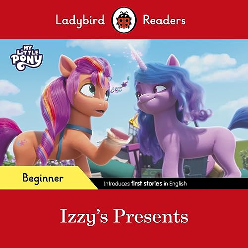 Two colorful My Little Pony characters, Izzy and a unicorn, smiling.