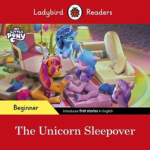 My Little Pony characters at a sleepover, book cover illustration.
