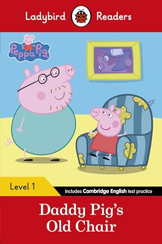 Peppa Pig book cover featuring Daddy Pig, Peppa, and a blue armchair.