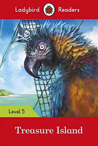 Ladybird Readers Level 5 Treasure Island book cover with a parrot.