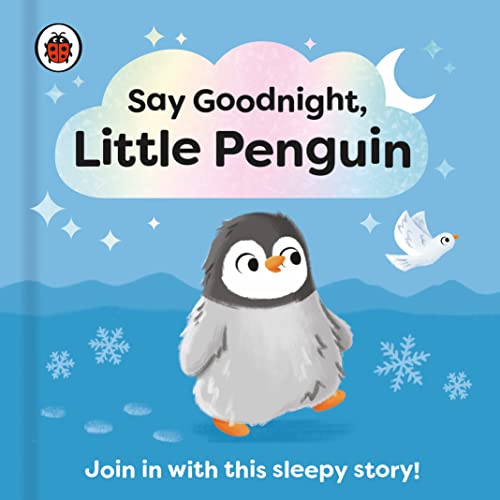 Book cover featuring a cute penguin and a crescent moon.