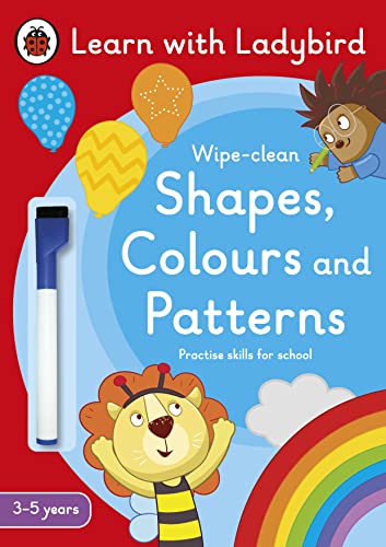 Ladybird activity book cover with shapes, colours, and cartoon animals.