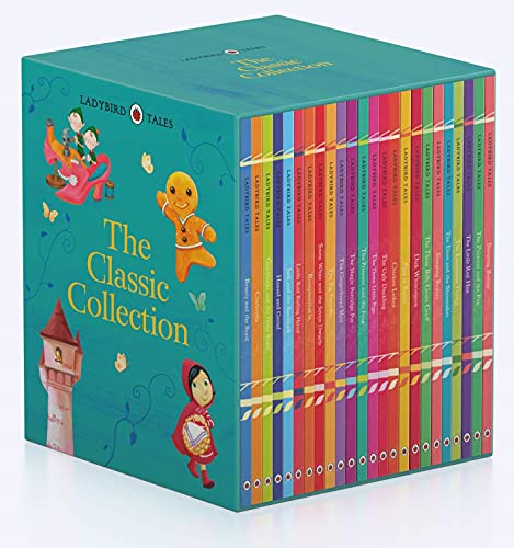 Slipcase containing 24 Ladybird Tales classic storybooks, colorful spines visible.
