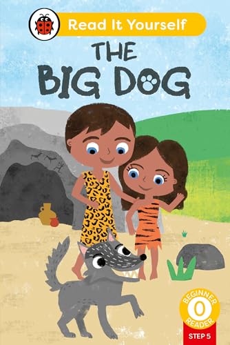 Book cover: children with a dog in a prehistoric landscape.