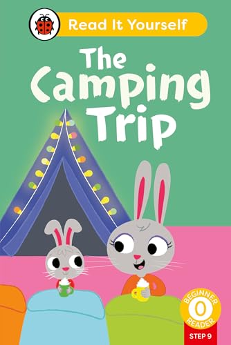 Book cover: two cartoon rabbits near a blue tent with fairy lights.