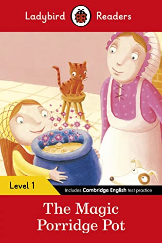 Ladybird book cover: woman, child, cat, and a bubbling porridge pot.