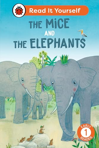 Book cover depicting elephants and small mice in a grassy landscape.