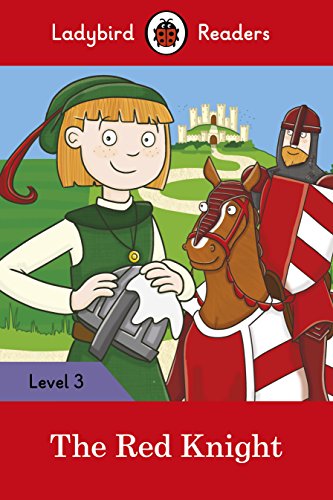 Book cover: a young knight with a red and white armored horse.
