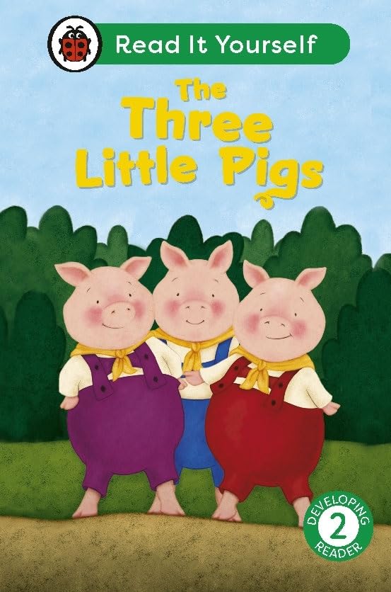 Book cover: three cartoon pigs standing together in front of trees.