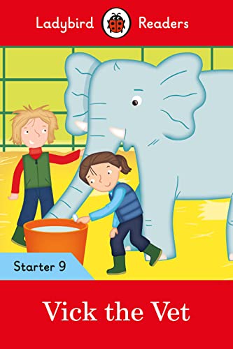 Book cover: vet with elephant, illustrated in a simple style.