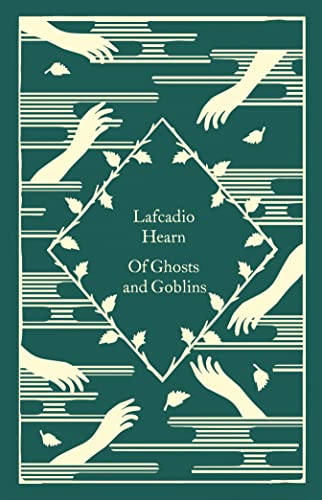 Book cover: “Of Ghosts and Goblins” with hands and floral design.
