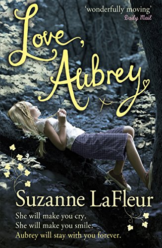Book cover: "Love, Aubrey" shows a girl lying in a forest.