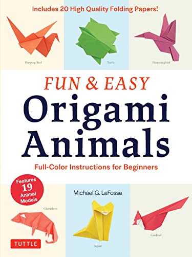 Book cover featuring colorful origami animal models and instructions.