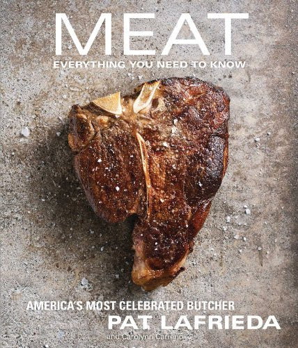 Book cover featuring a large, seasoned, grilled tomahawk steak.