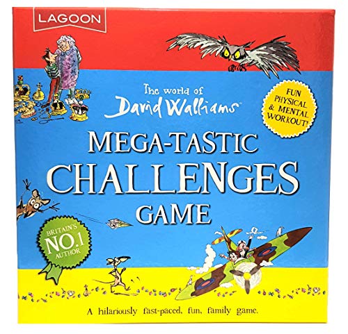 Blue game box featuring characters from David Walliams’ books and challenges.